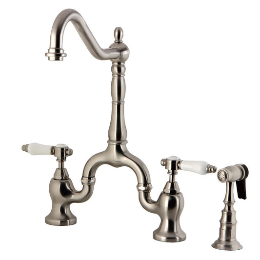 Bel-Air Bridge Kitchen Faucet in Brushed Nickel
