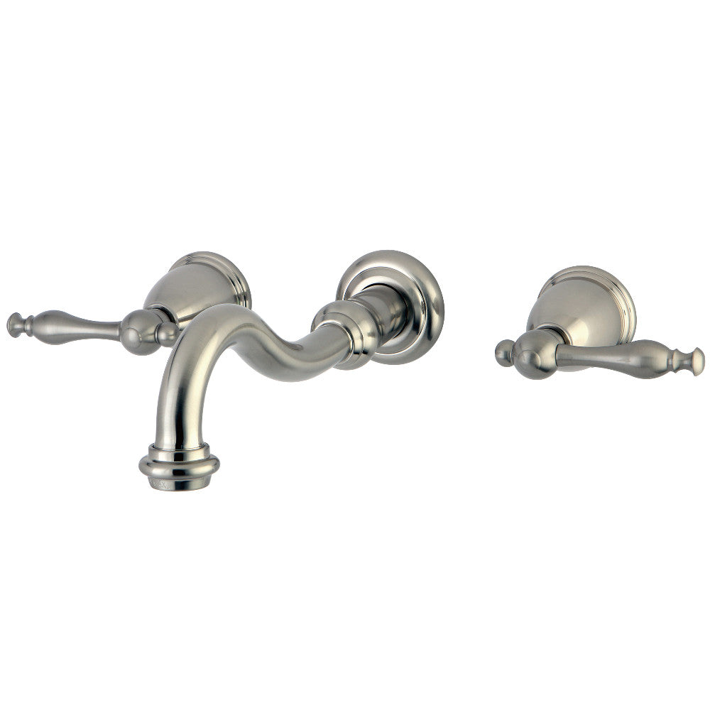 Vintage Wall-Mount Bathroom Faucet in Brushed Nickel