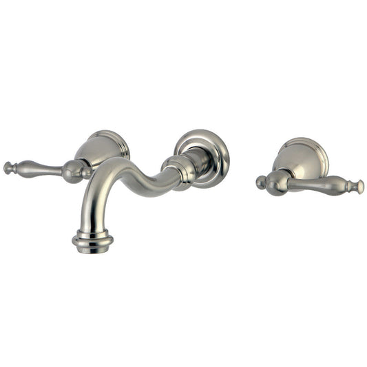 Vintage Wall-Mount Bathroom Faucet in Brushed Nickel