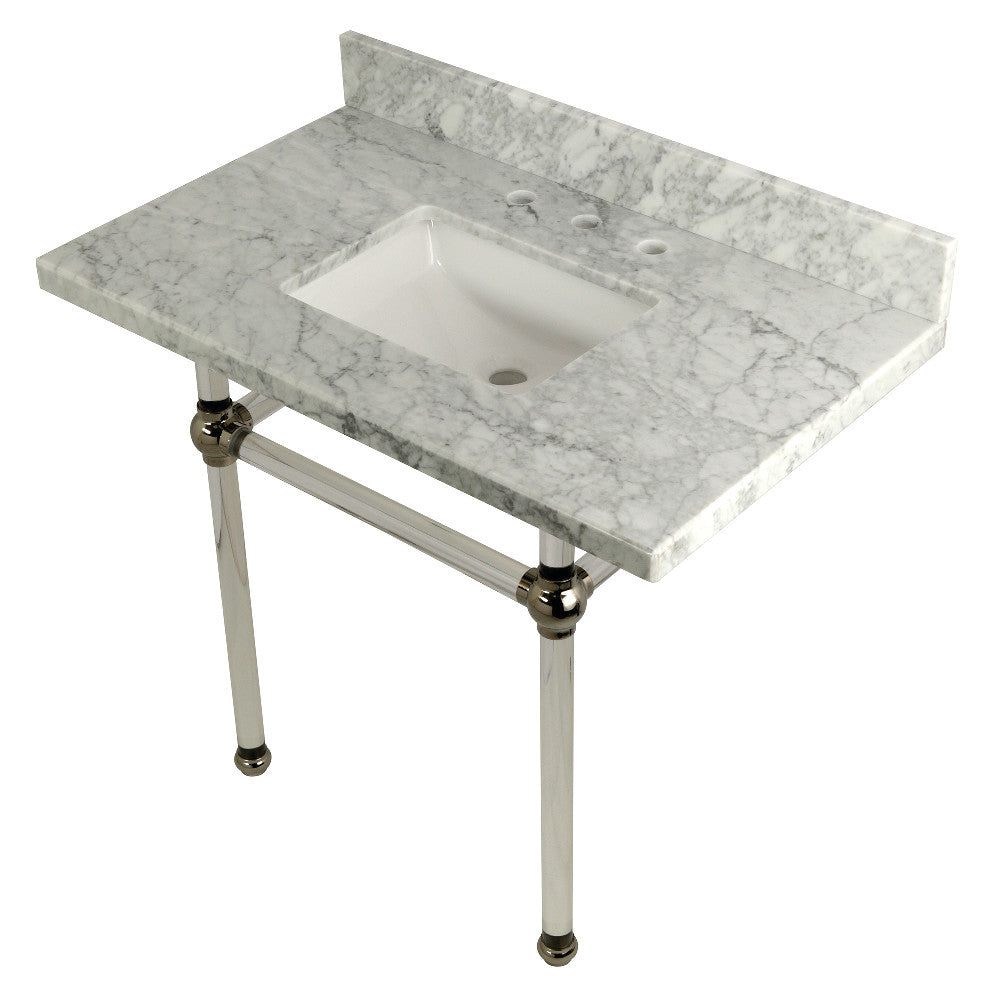 Templeton 36 Inch Console Sink in Carrara Marble