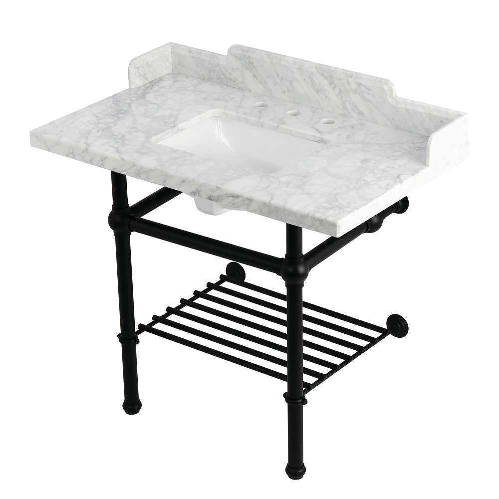 Pemberton 36 Inch Console Sink in Carrara Marble