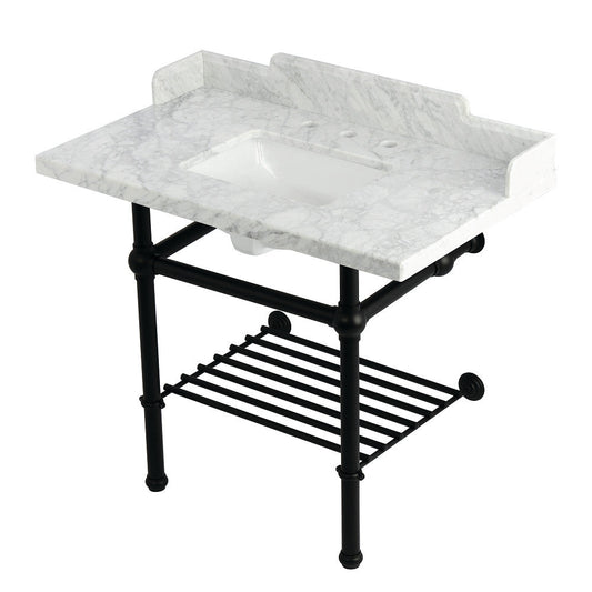 Pemberton 36 Inch Console Sink in Carrara Marble