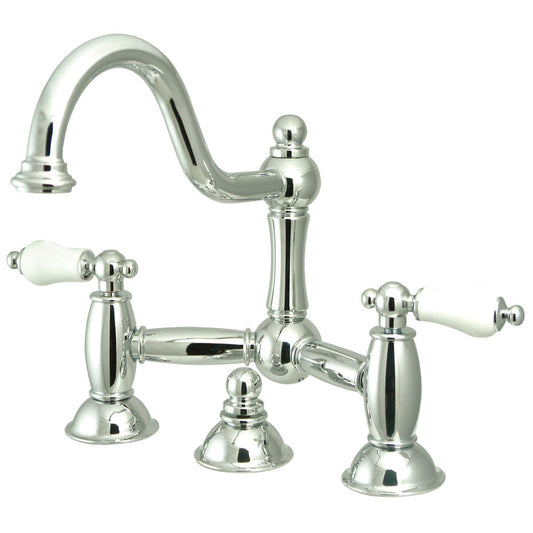 Restoration Bridge Bathroom Faucet in Polished Chrome