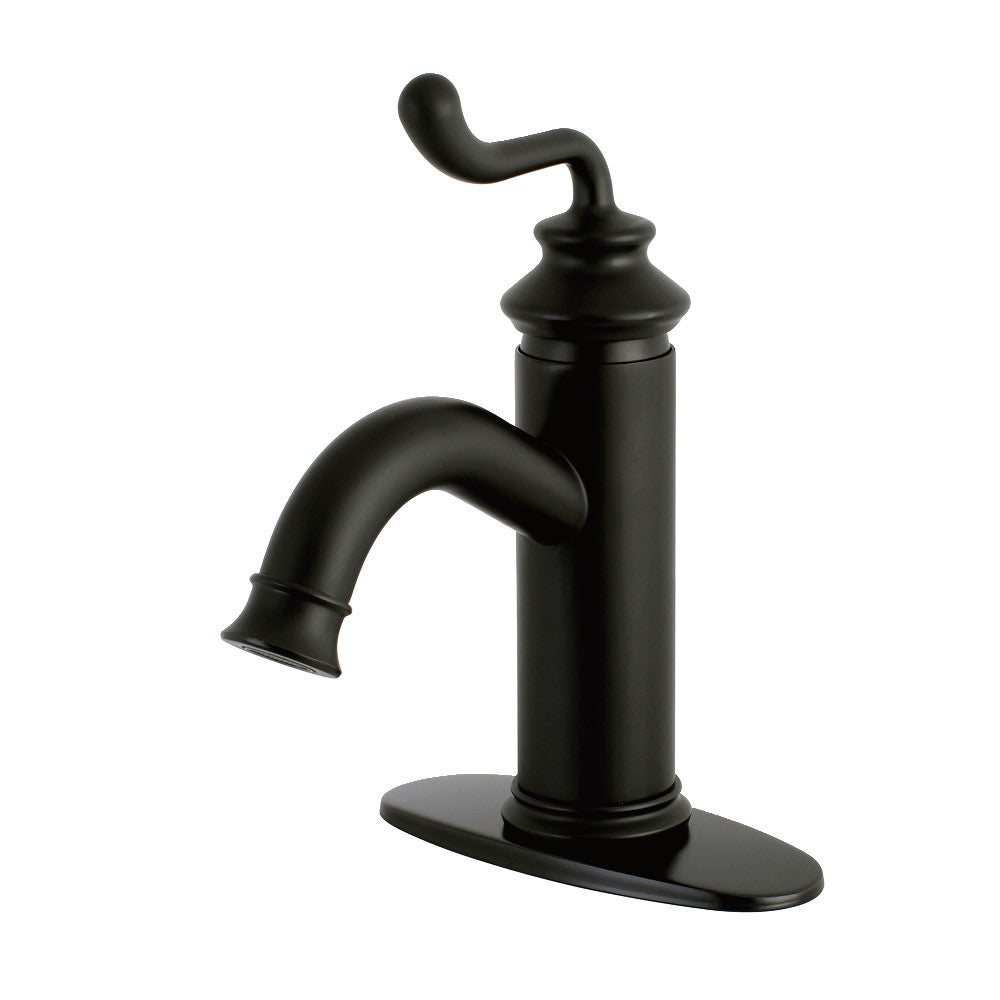 Royale Single-Hole Bathroom Faucet in Matte Black
