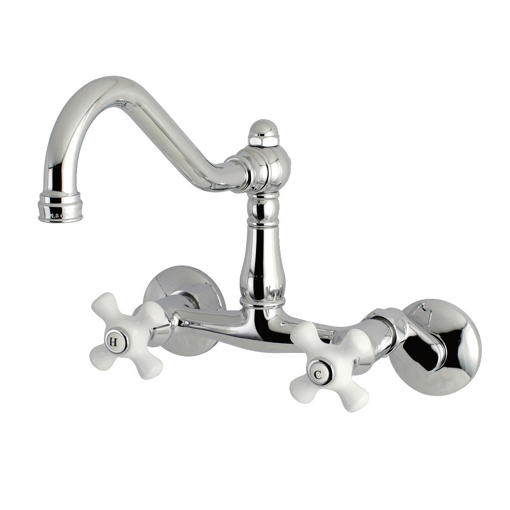 Vintage Wall Mount Kitchen Faucet in Polished Chrome
