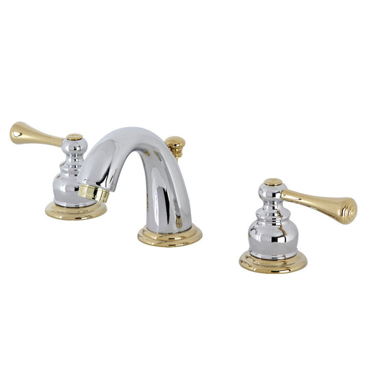 Vintage Widespread Bathroom Faucet in Polished Chrome/Polished Brass