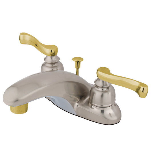 Royale 4 Inch Centerset Bathroom Faucet in Brushed Nickel/Polished Brass