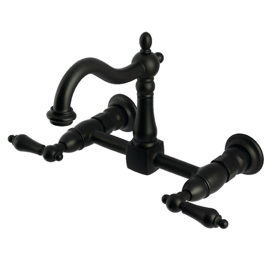 Heritage Wall Mount Kitchen Faucet in Matte Black