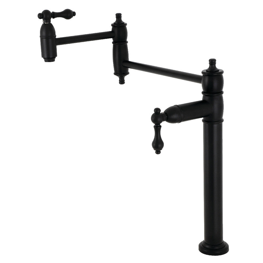 Restoration Pot Filler Faucet in Matte Black