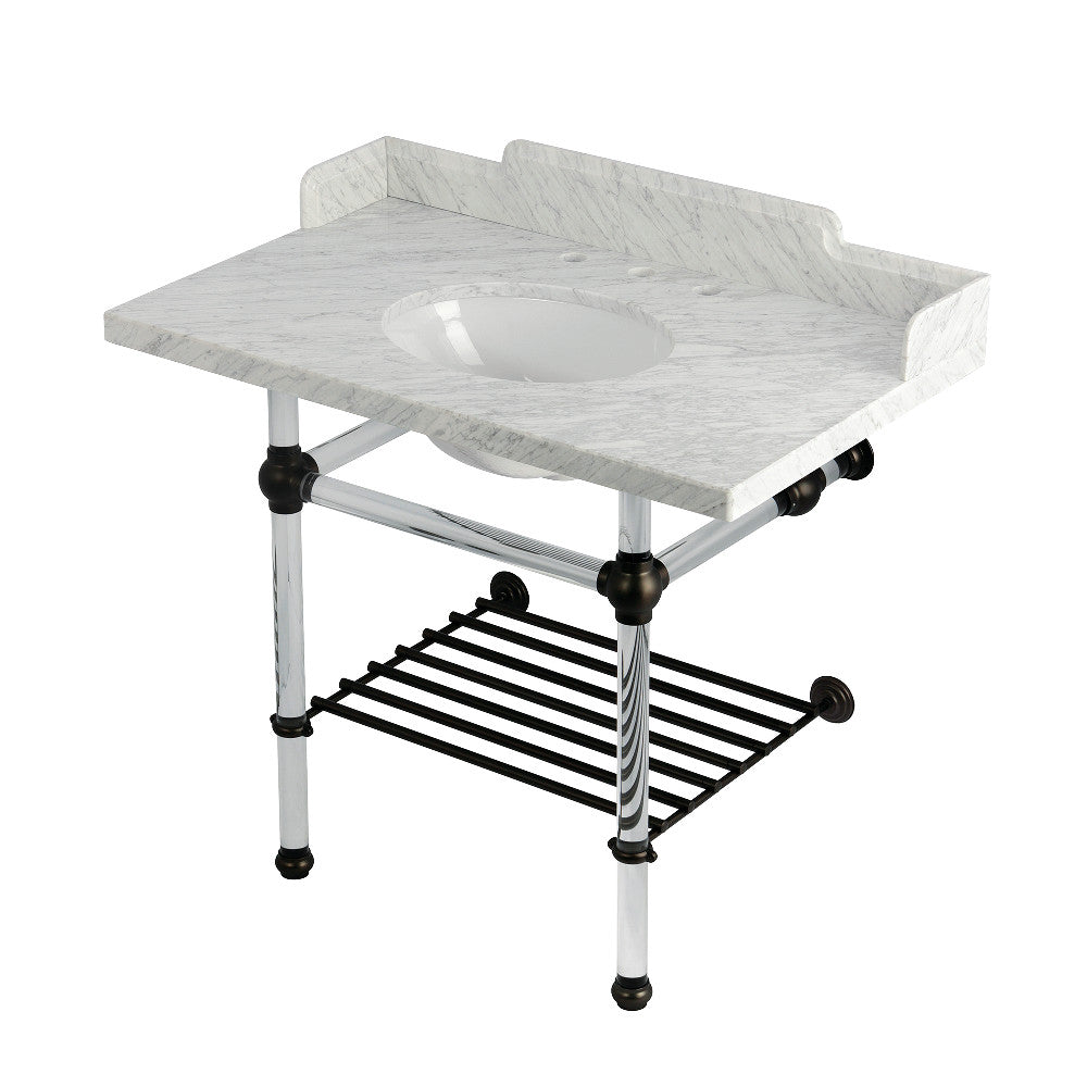 Pemberton 36 Inch Console Sink in Carrara Marble