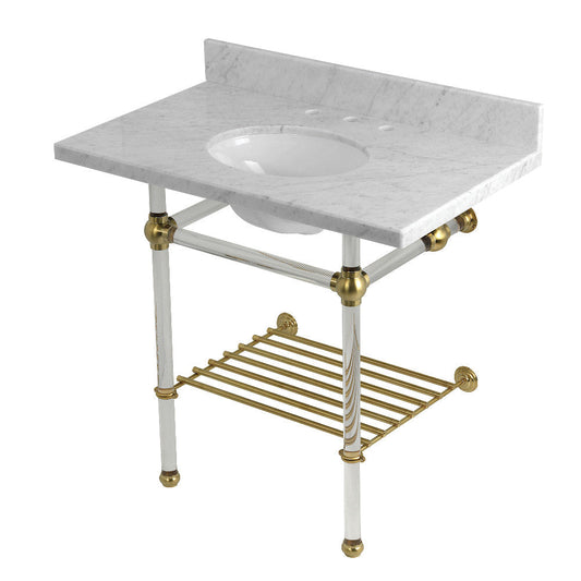 Templeton 36 Inch Console Sink in Carrara Marble
