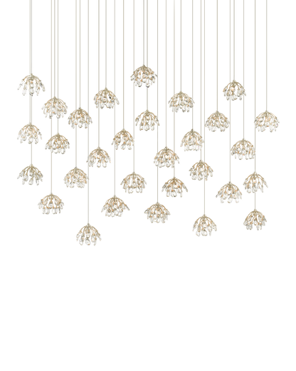 Crystal Bud 30-Light Linear Multi-Drop Pendant