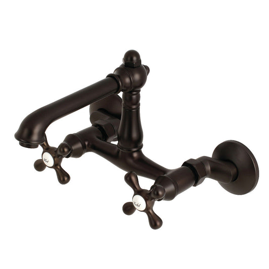 English Country Wall Mount Kitchen Faucet in Oil Rubbed Bronze