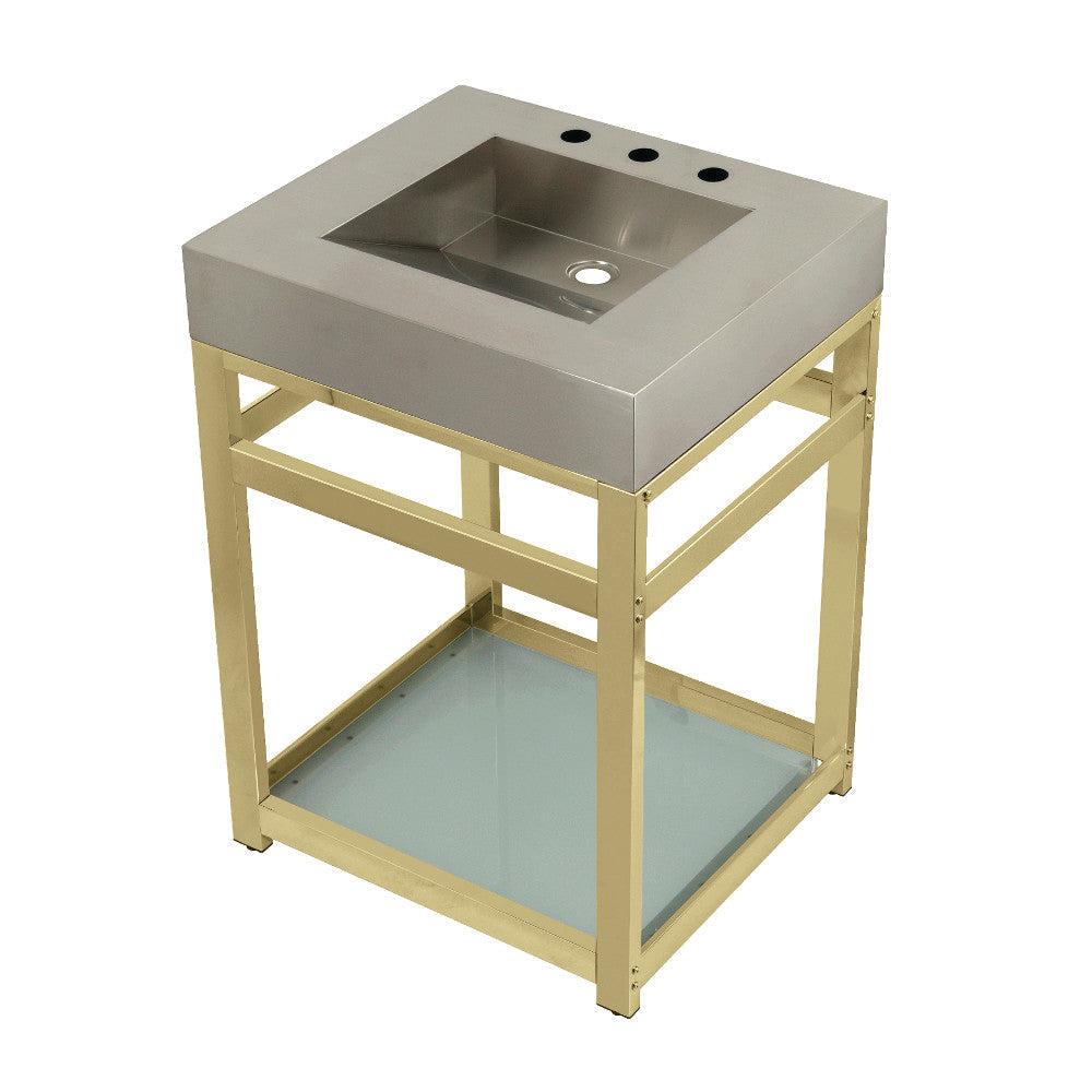 Kingston Commercial 25 Inch Console Sink in Brushed Brass