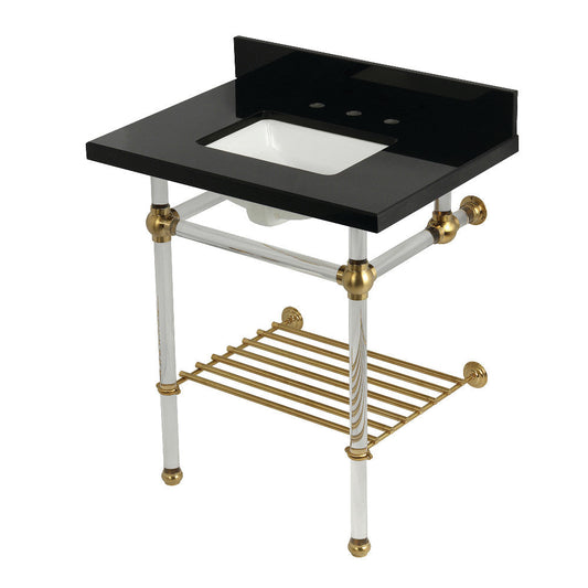 Templeton 30 Inch Console Sink in Brushed Brass