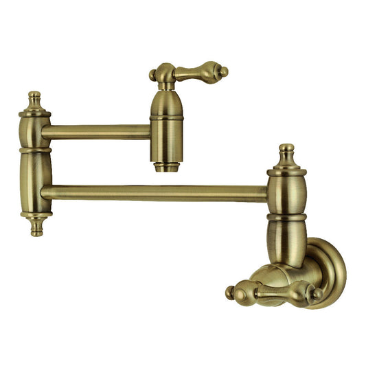 Restoration Pot Filler Faucet in Antique Brass