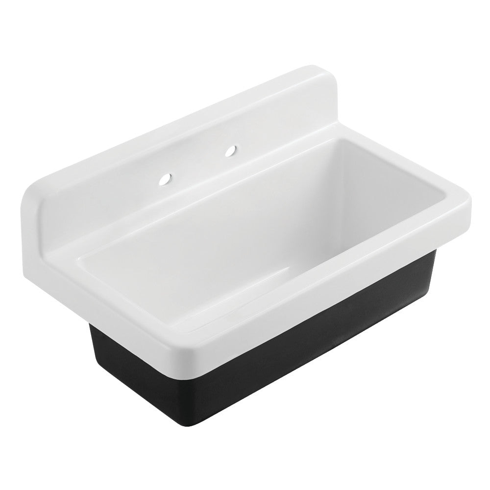 Petra Galley 33 Inch Wall Mount Kitchen Sink in White