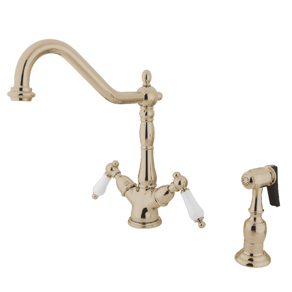 Heritage Two Handle Single-Hole Kitchen Faucet in Polished Nickel