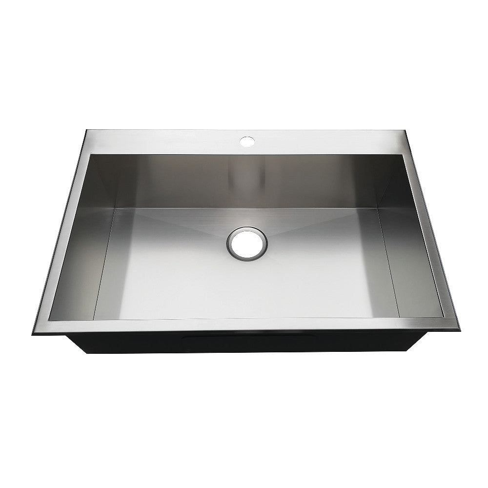 Uptowne 33 Inch Drop-In Kitchen Sink in Brushed Stainless