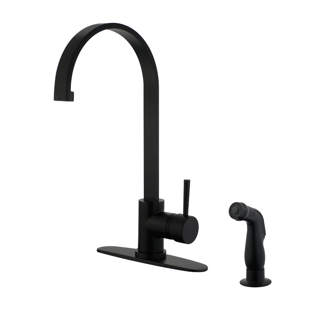 Concord One Handle Kitchen Faucet in Matte Black