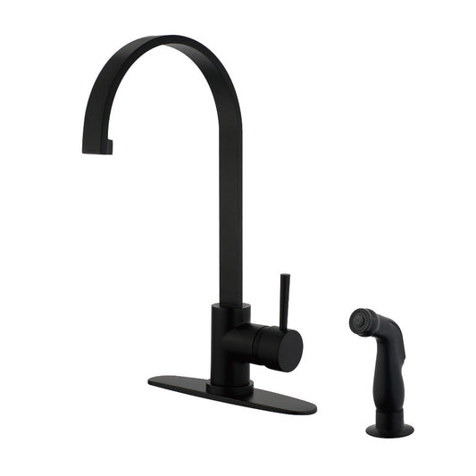 Concord One Handle Kitchen Faucet in Matte Black