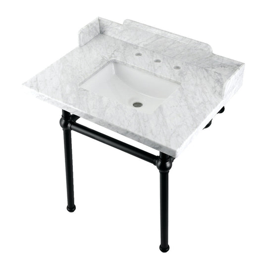 Pemberton 30 Inch Console Sink in Carrara Marble