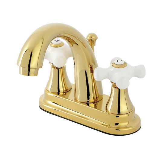English Vintage 4 Inch Centerset Bathroom Faucet in Polished Brass