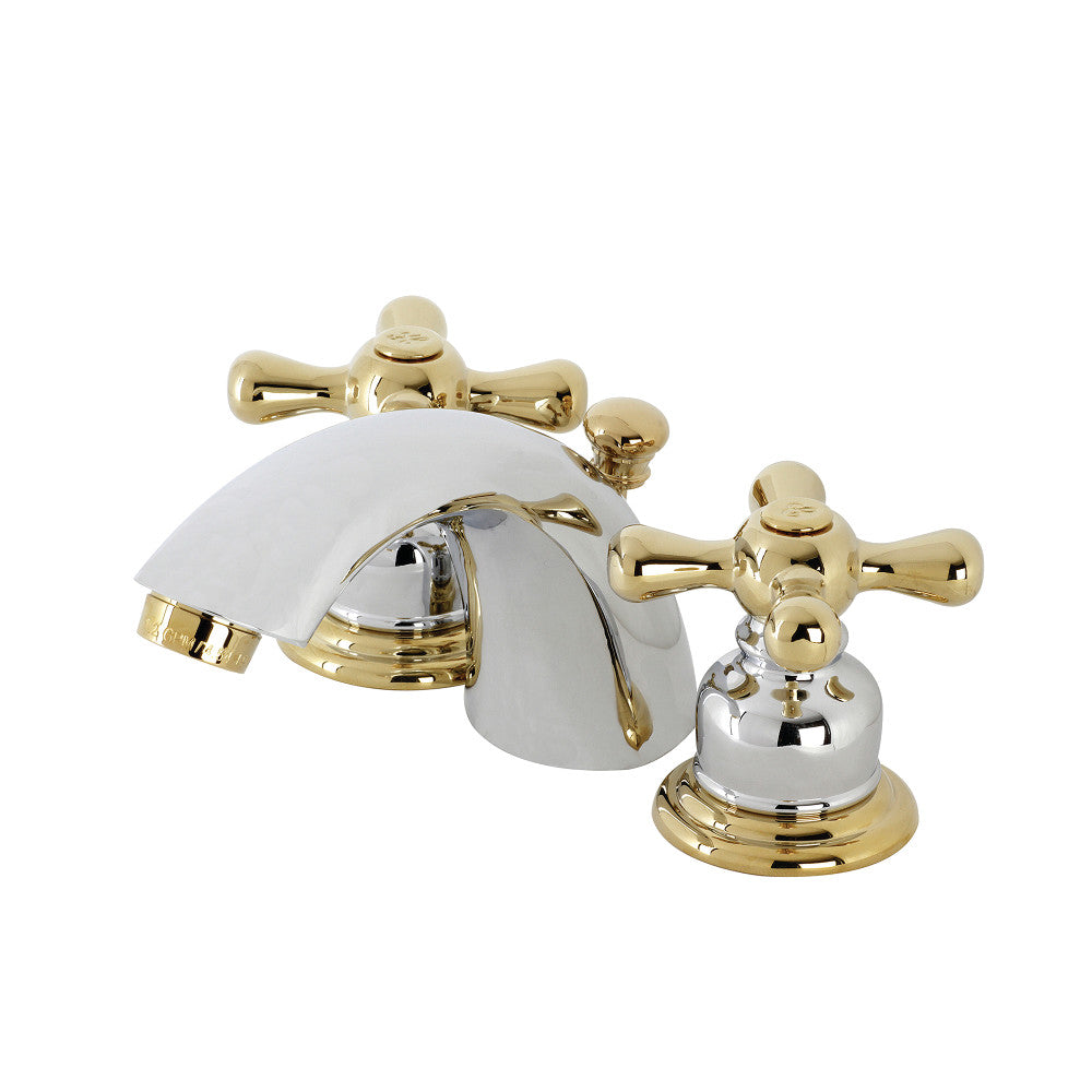 Victorian Mini-Widespread Bathroom Faucet in Polished Chrome/Polished Brass