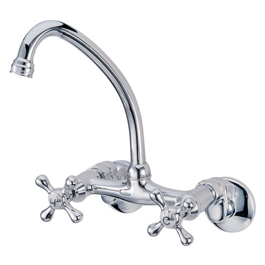 Kingston Wall Mount Kitchen Faucet in Polished Chrome