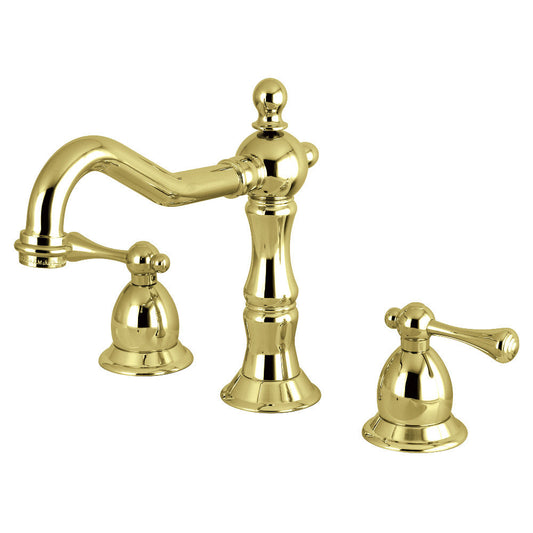 Heritage Widespread Bathroom Faucet in Polished Brass