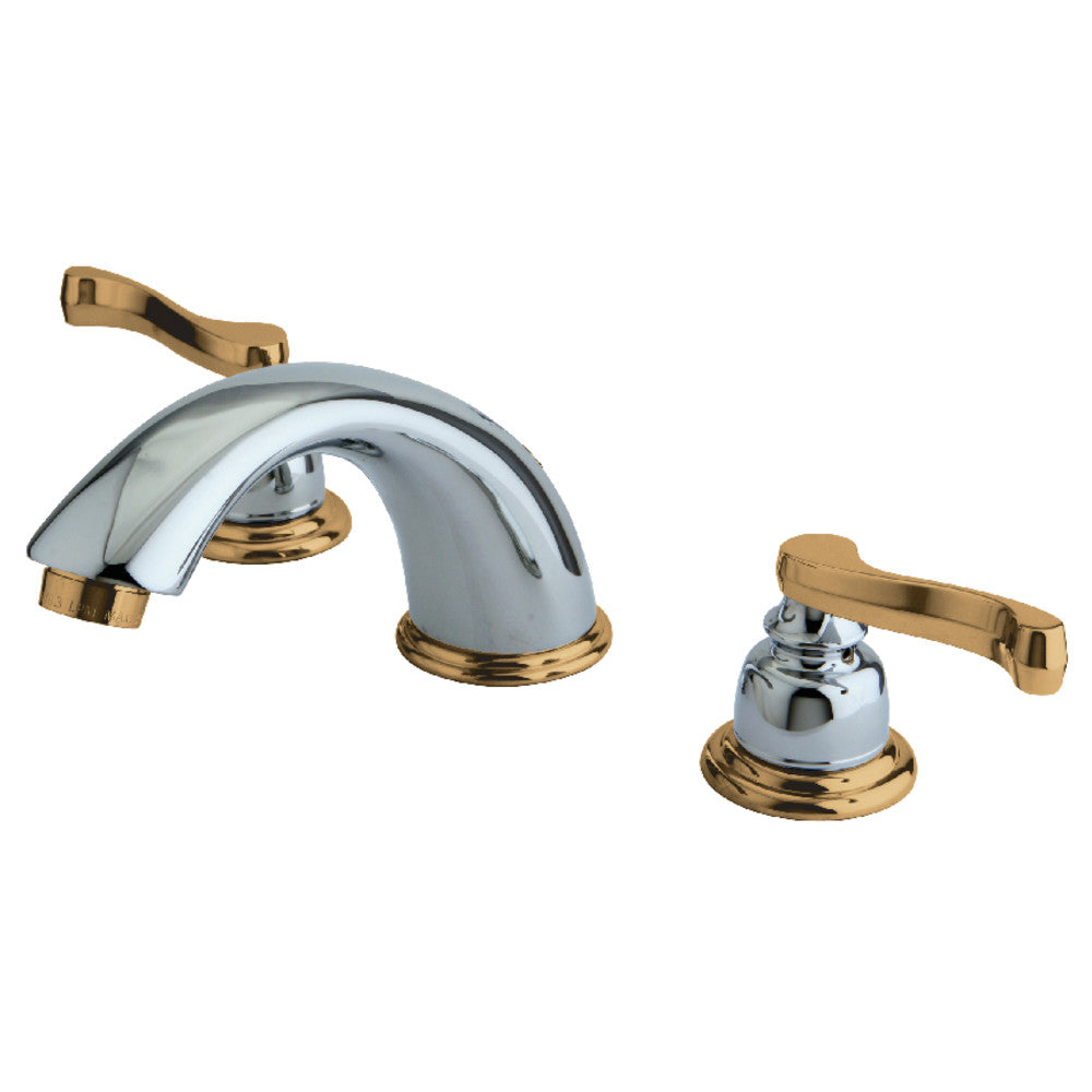 Royale Widespread Bathroom Faucet in Polished Chrome/Polished Brass