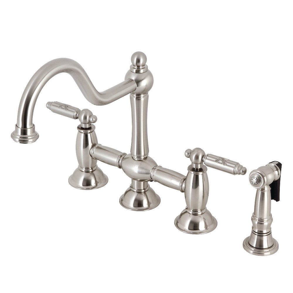 Restoration Bridge Kitchen Faucet in Brushed Nickel
