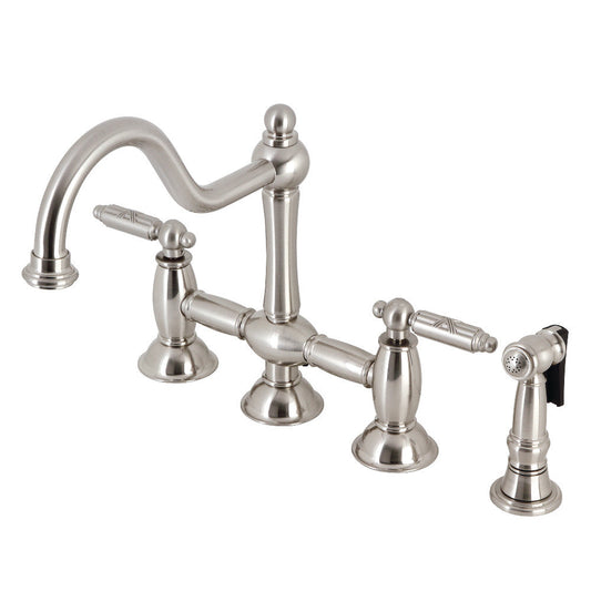 Restoration Bridge Kitchen Faucet in Brushed Nickel