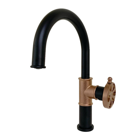 Belknap Single-Hole Bathroom Faucet in Matte Black/Rose Gold