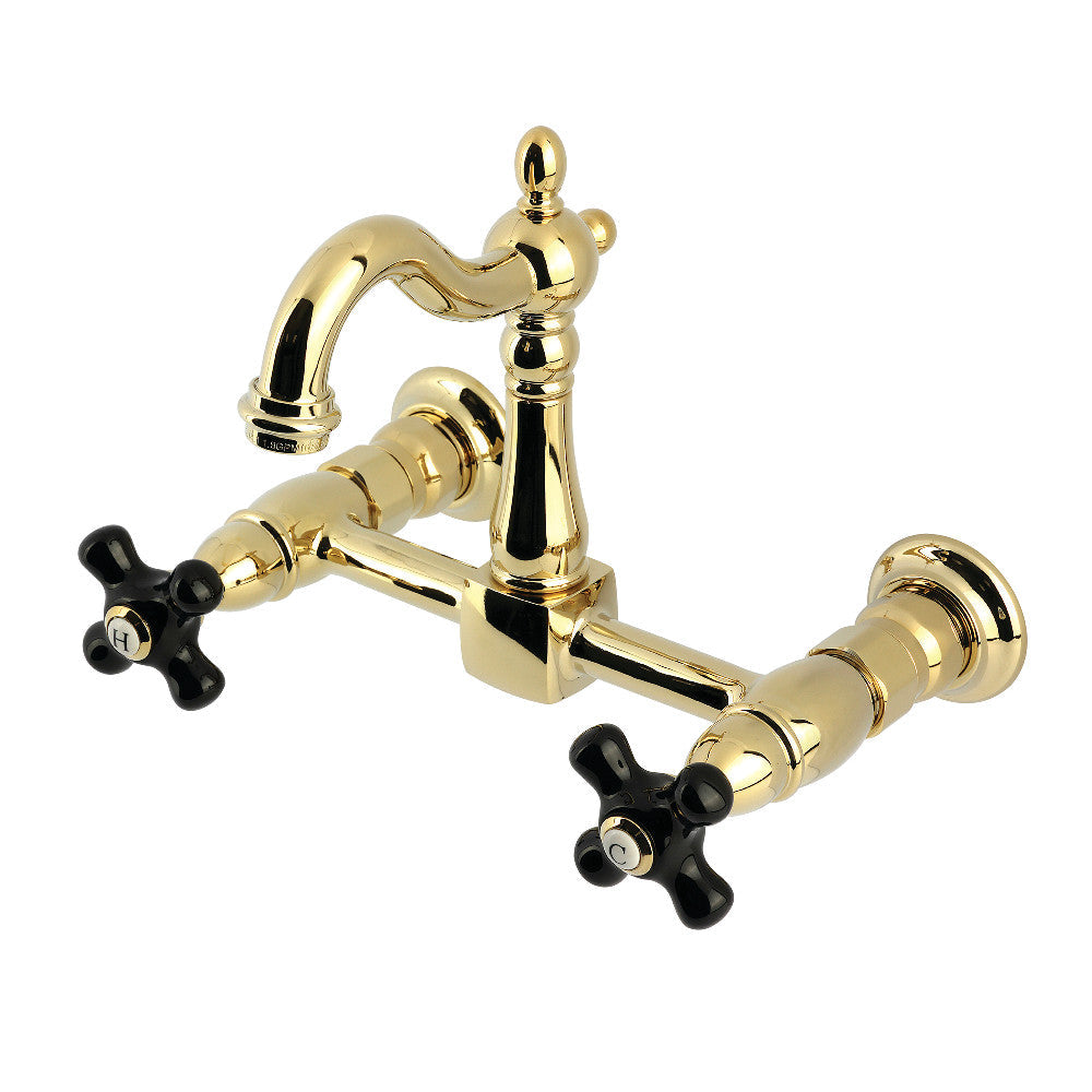 Duchess Wall Mount Kitchen Faucet in Polished Brass
