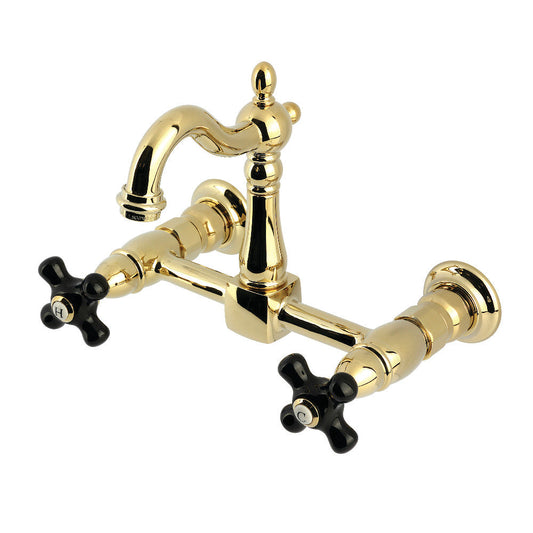 Duchess Wall Mount Kitchen Faucet in Polished Brass