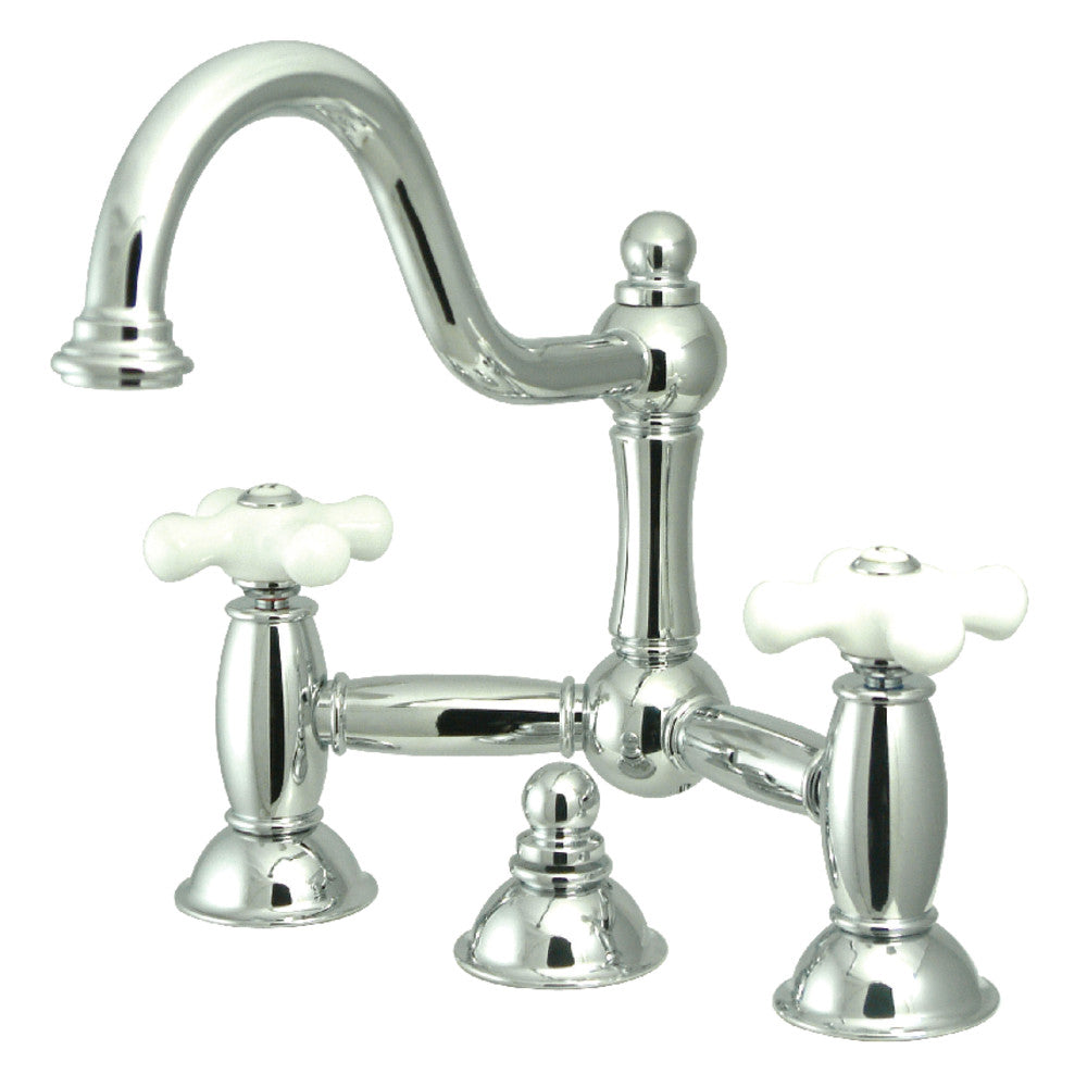Restoration Bridge Bathroom Faucet in Polished Chrome