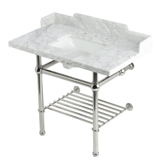 Pemberton 36 Inch Console Sink in Carrara Marble
