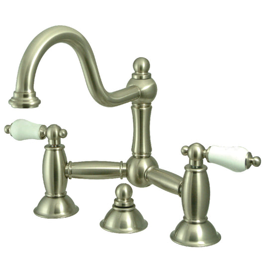 Restoration Bridge Bathroom Faucet in Brushed Nickel