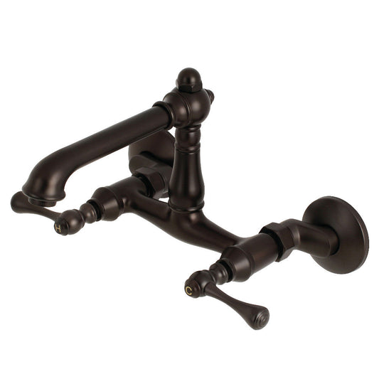 English Country Wall Mount Kitchen Faucet in Oil Rubbed Bronze