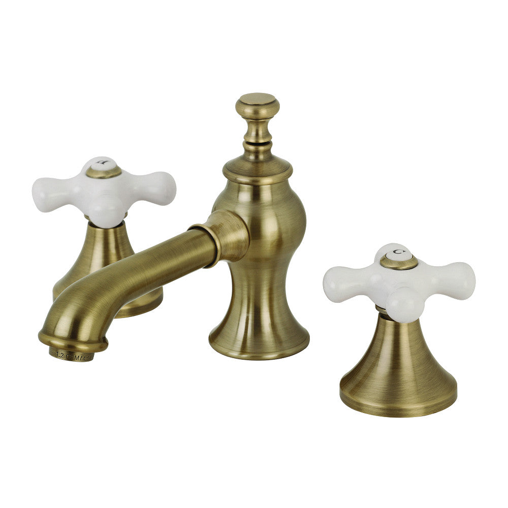Vintage Widespread Bathroom Faucet in Antique Brass