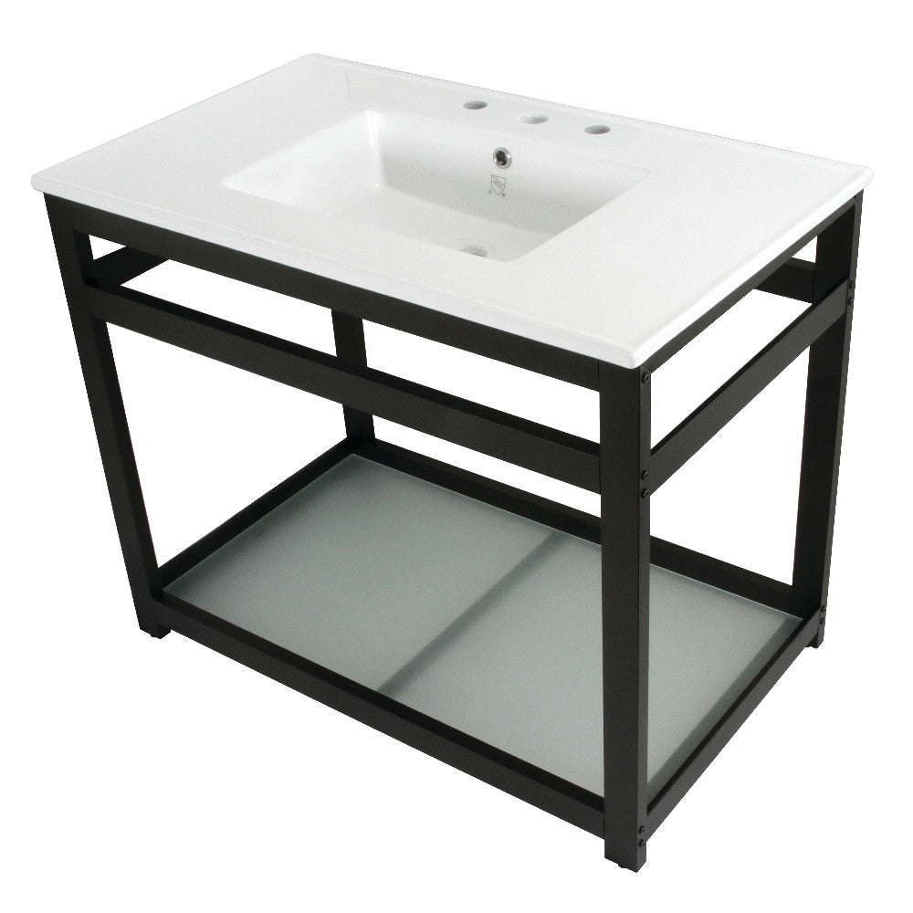 Quadras 37.38 Inch Console Sink in White