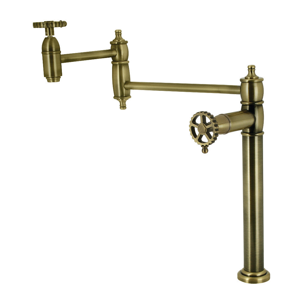Fuller Pot Filler Faucet in Antique Brass