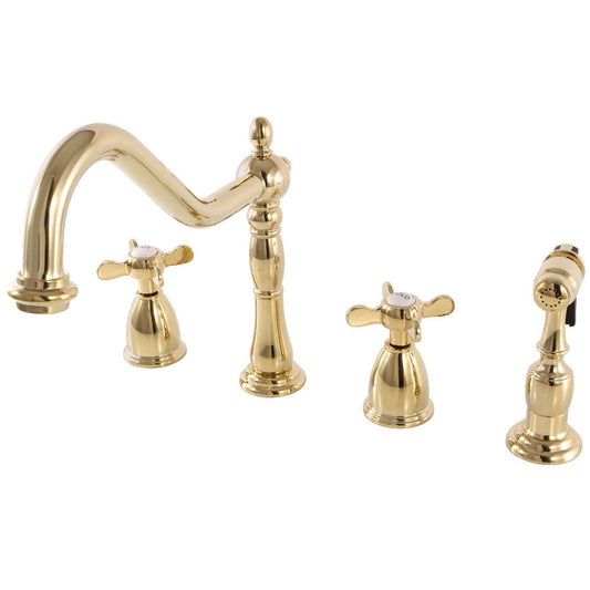 Essex Widespread Kitchen Faucet in Polished Brass