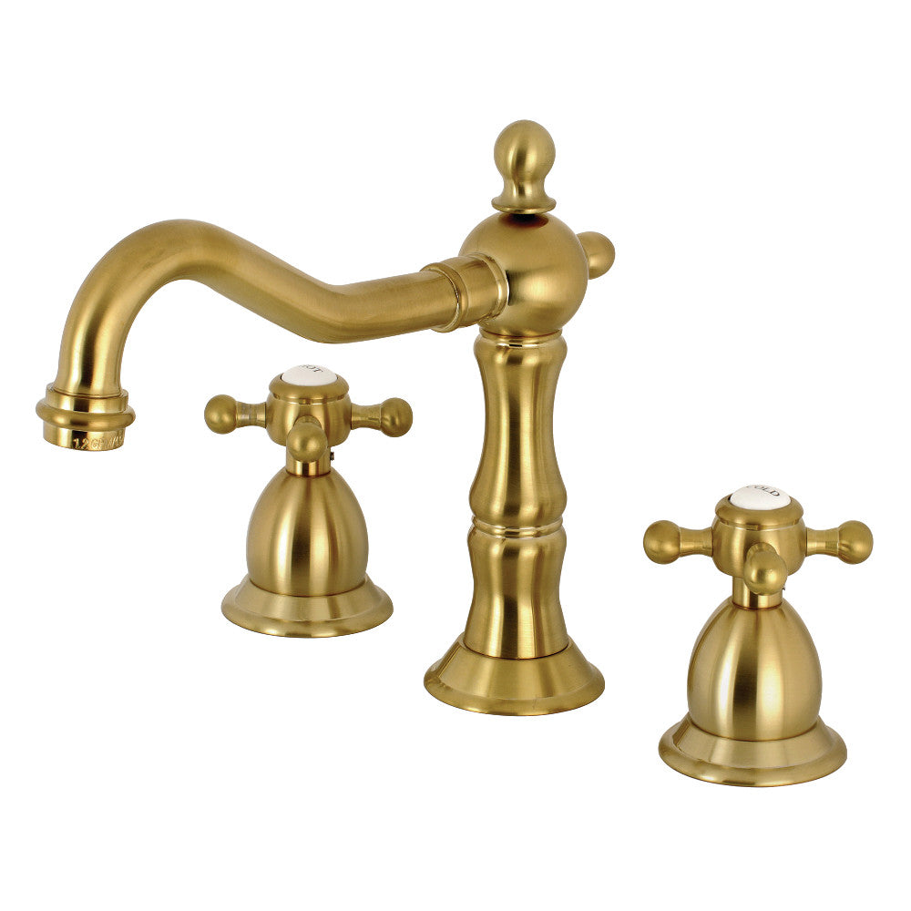 Heritage Widespread Bathroom Faucet in Brushed Brass