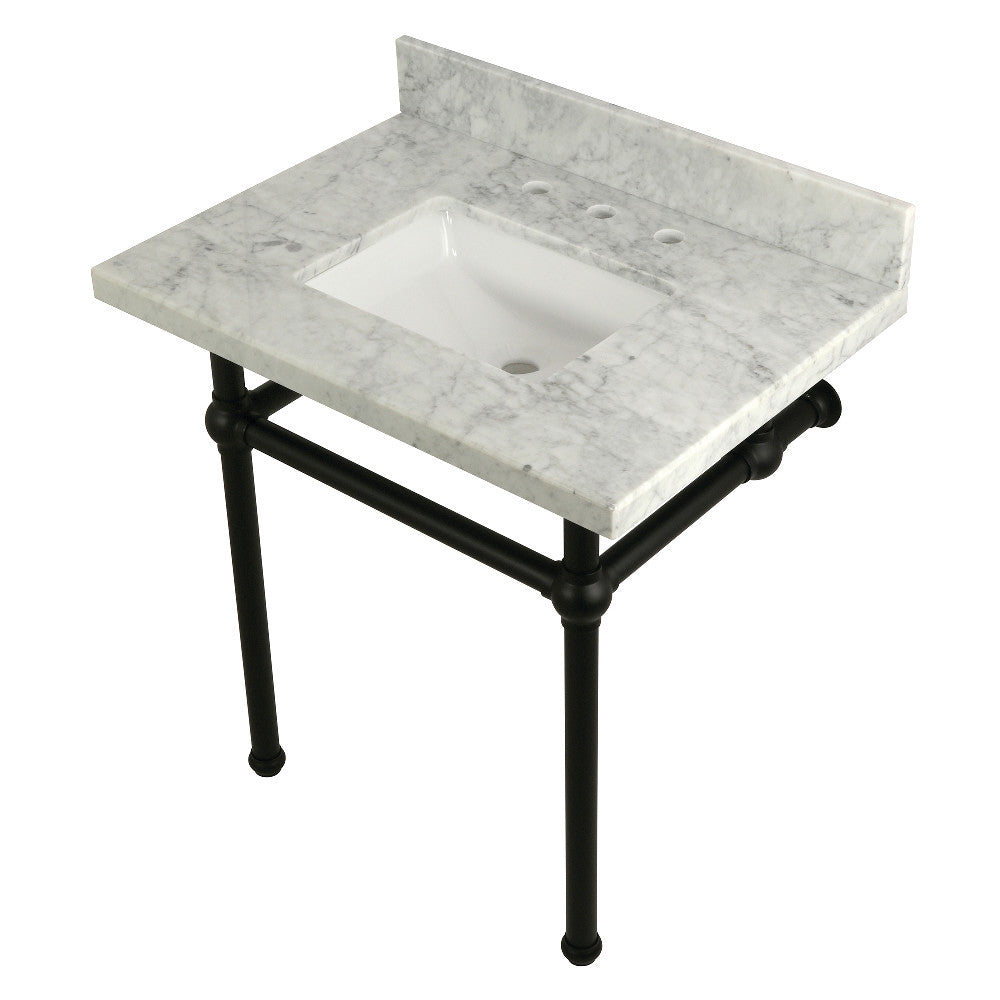 Templeton 30 Inch Console Sink in Carrara Marble