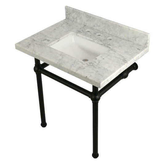 Templeton 30 Inch Console Sink in Carrara Marble