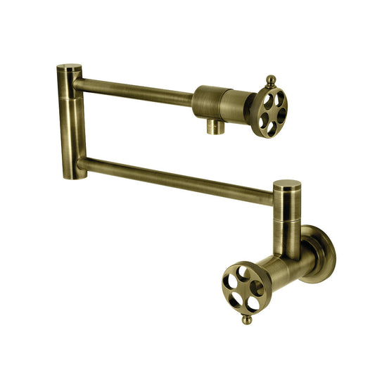 Wendell Pot Filler Faucet in Antique Brass