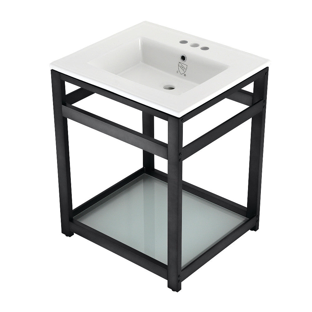 Quadras 25.19 Inch Console Sink in White