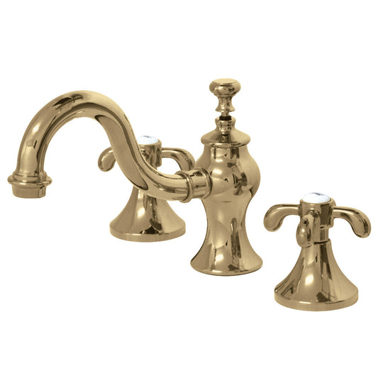 French Country Widespread Bathroom Faucet in Polished Brass